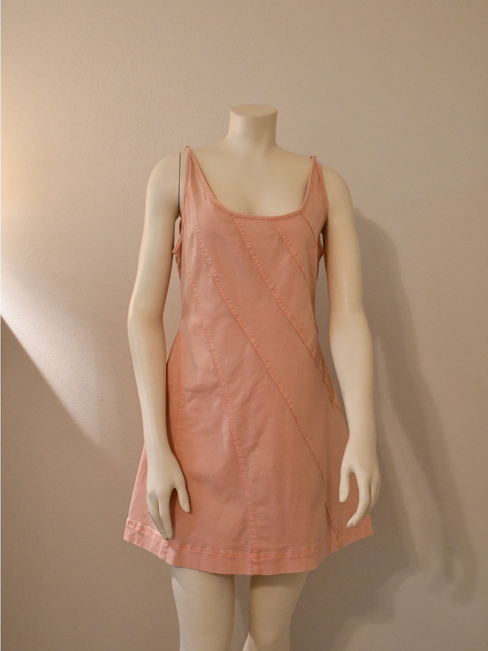 Women's Pink soft denim Dress Sleeveless medium